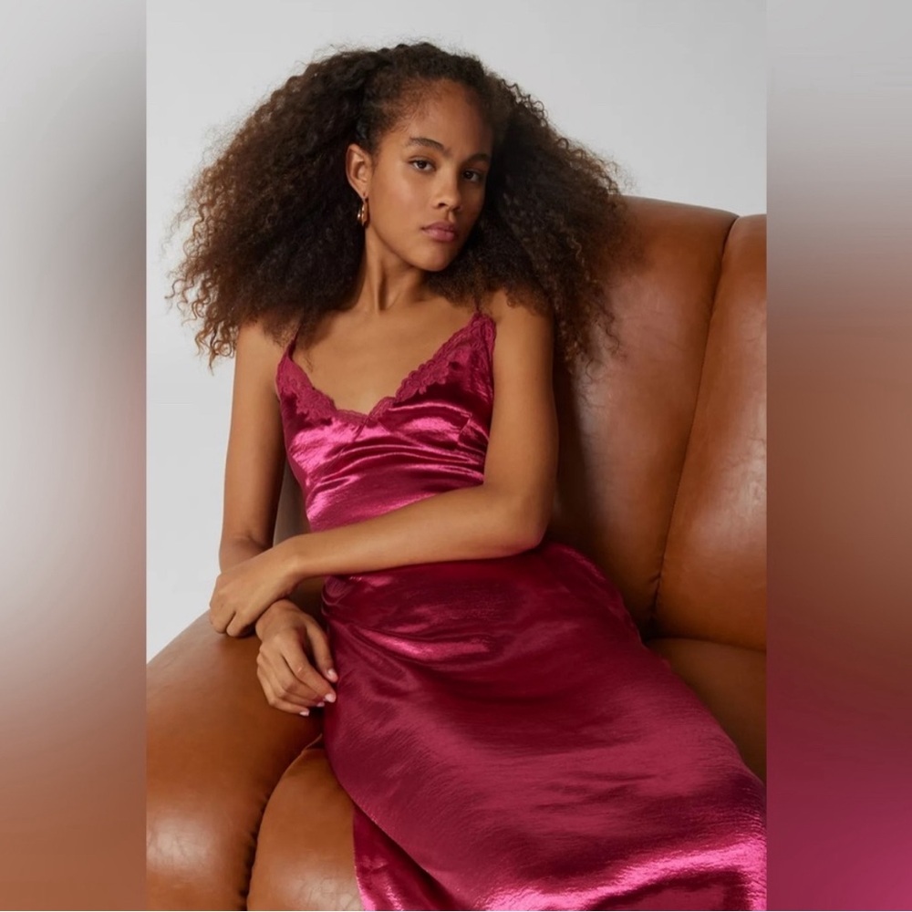 Urban Outfitters Red Slip Dress Spaghetti Strap V-Neck